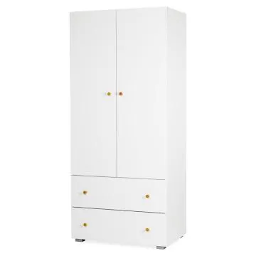 Szafa dwudrzwiowa KAROLINA 80cm biała z szufladami