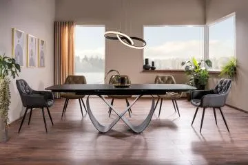 Stół rozkładany INFINITY CERAMIC 160(240)x95 czarny