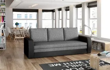 Sofa rozkładana z funkcją spania INVERSA szara/czarna