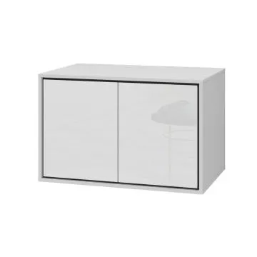 Szafka pod umywalkę nablatową GAJA 2D 78cm biały połysk/czarna