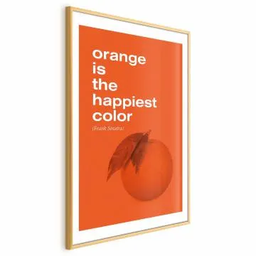Plakat The Happiest Colour 60x90 cm z ramą złotą z marginesem