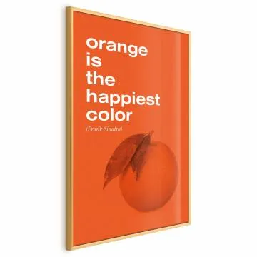 Plakat The Happiest Colour 40x60 cm z ramą złotą bez marginesu