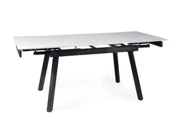 Stół rozkładany JOHN 120(180)x85 biały/czarny mat