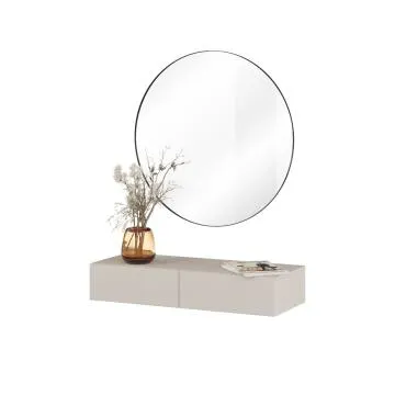 Toaletka wisząca JUKON 2S kaszmirowa z lustrem LED 80cm