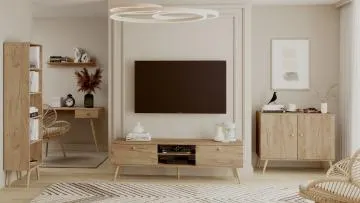 Szafka RTV LEBEL 170 dąb craft złoty