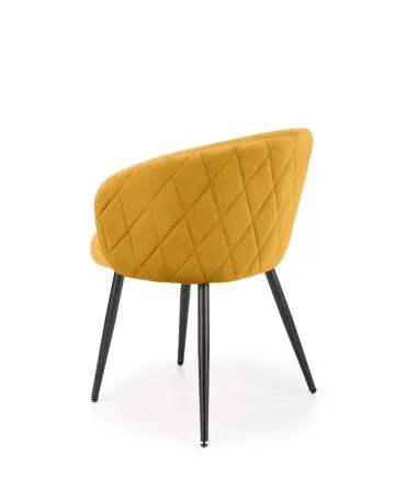Krzesło tapicerowane K430 VELVET musztardowy