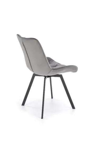 Krzesło tapicerowane K519 VELVET szare obracane