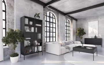 Stolik kawowy KRON 90x90 czarny dąb