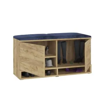 Szafka na buty z siedziskiem DUBAI dąb craft/granatowa