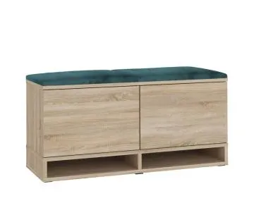 Szafka na buty z siedziskiem DUBAI dąb sonoma/zielona