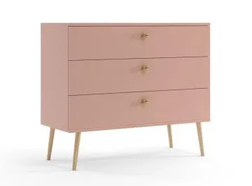 Komoda LEBEL 2 z szufladami 100cm różowa