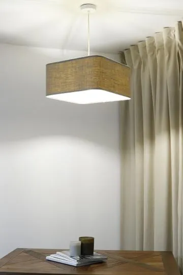 Lampa wisząca KWADRO LEN 003-40w25 beżowa