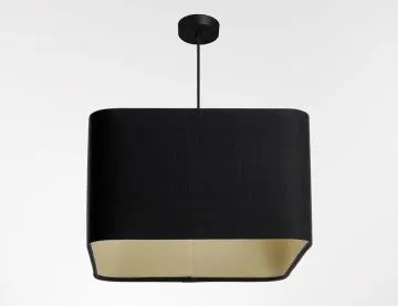Lampa wisząca KWADRO LEN 005-40w30 czarna/beżowa