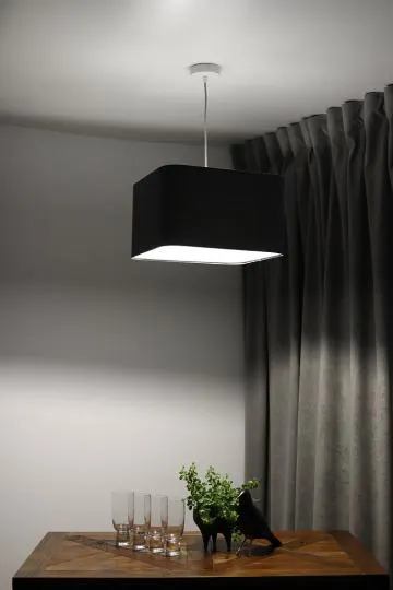 Lampa wisząca KWADRO LEN 006-40w20 grafitowa/szara