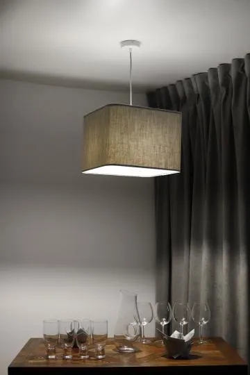 Lampa wisząca KWADRO LEN 010-40w20 beżowa/szara