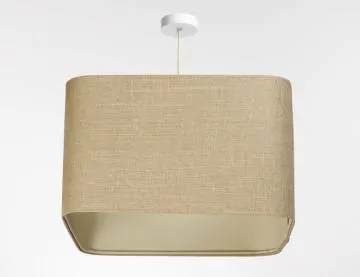 Lampa wisząca KWADRO LEN 012-40w20 jutowa/beżowa