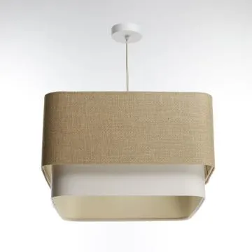 Lampa wisząca KWADRO DUO 001 51x47cm jutowa/kremowa