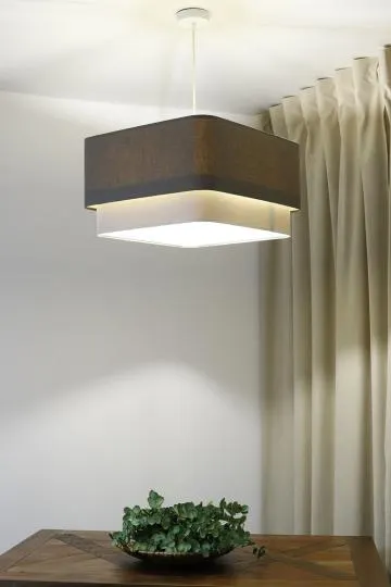Lampa wisząca KWADRO DUO 003 51x47cm brązowa/kremowa