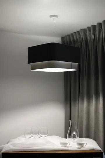 Lampa wisząca KWADRO DUO 007 51x47cm grafitowa/szara