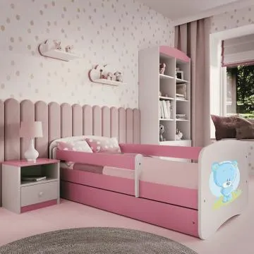 Łóżko dziecięce BABY DREAMS 180x80 niebieski miś