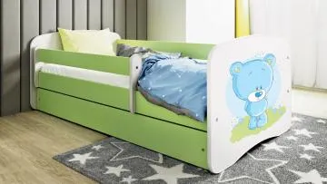 Łóżko dziecięce BABY DREAMS 140x70 niebieski miś