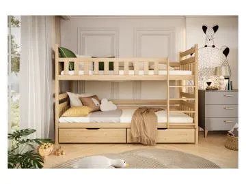 Łóżko piętrowe BARTEK 200x90 sosna nielakierowana drewniane