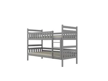 Łóżko piętrowe BARTEK 180x80 szare drewniane