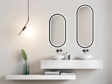 Lustro łazienkowe FOGO 40x80 czarne z oświetleniem LED EXCLUSIVE
