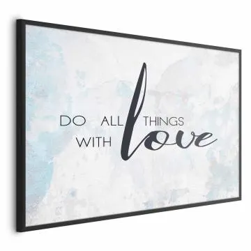 Plakat With love 30x21 cm z ramą czarną bez marginesu