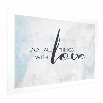 Plakat With love 30x21 cm bez ramy z marginesem