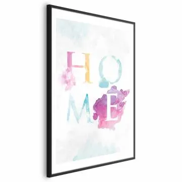 Plakat Tęczowe home 40x60 cm z ramą czarną z marginesem