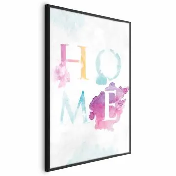 Plakat Tęczowe home 60x90 cm z ramą czarną bez marginesu