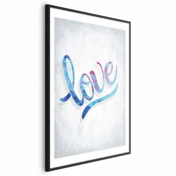 Plakat Love 60x90 cm z ramą czarną z marginesem