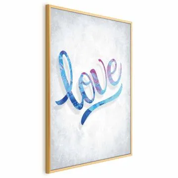 Plakat Love 21x30 cm z ramą złotą bez marginesu
