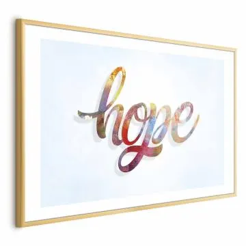 Plakat Hope 42x29,7 cm z ramą złotą z marginesem