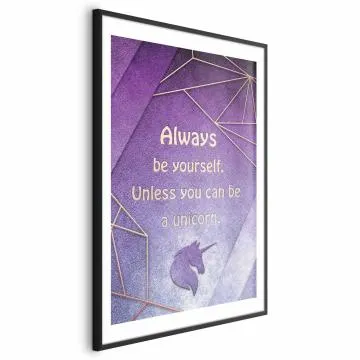 Plakat Bądź sobą 60x90 cm z ramą czarną z marginesem