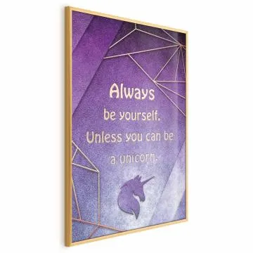 Plakat Bądź sobą 60x90 cm z ramą złotą bez marginesu