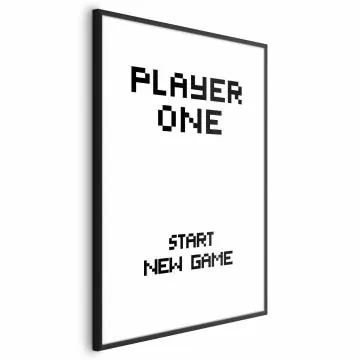 Plakat New game 29,7x42 cm z ramą czarną z marginesem