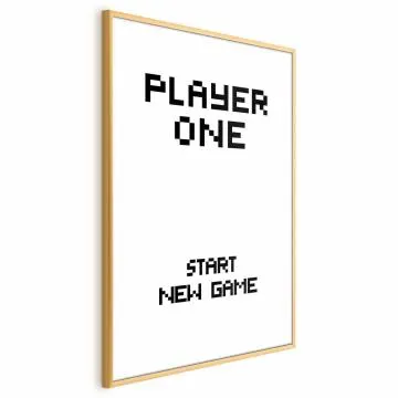 Plakat New game 40x60 cm z ramą złotą z marginesem