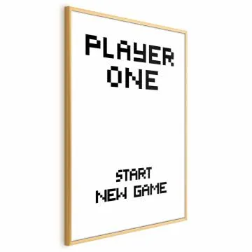 Plakat New game 29,7x42 cm z ramą złotą bez marginesu