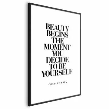 Plakat Coco Chanel 29,7x42 cm z ramą czarną z marginesem