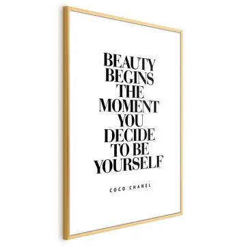 Plakat Coco Chanel 40x60 cm z ramą złotą z marginesem