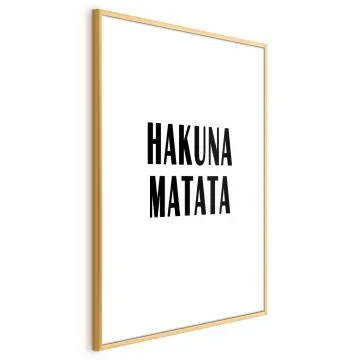 Plakat Hakuna Matata 40x60 cm z ramą złotą z marginesem