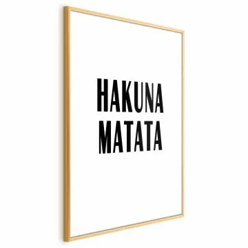 Plakat Hakuna Matata 21x30 cm z ramą złotą bez marginesu
