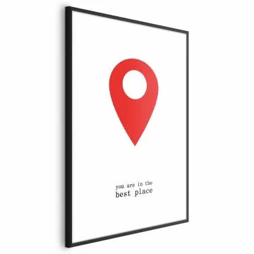 Plakat The best place 40x60 cm z ramą czarną z marginesem