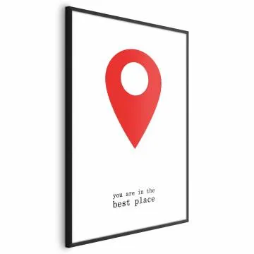 Plakat The best place 40x60 cm z ramą czarną bez marginesu