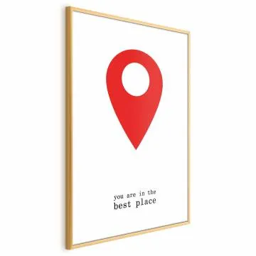 Plakat The best place 29,7x42 cm z ramą złotą bez marginesu