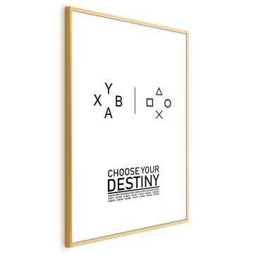 Plakat Choose your destiny 40x60 cm z ramą złotą z marginesem