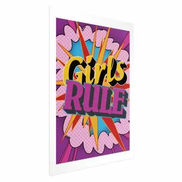 Plakat Girls Rule 40x60 cm bez ramy z marginesem
