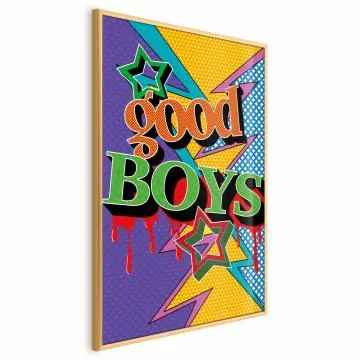 Plakat Good Boys 60x90 cm z ramą złotą bez marginesu